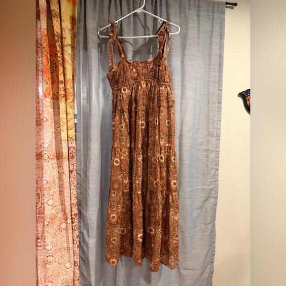 Ulla Johnson Brown Floral Tiered Maxi Dress Ulla Johnson Brown Floral Tiered Maxi Dress